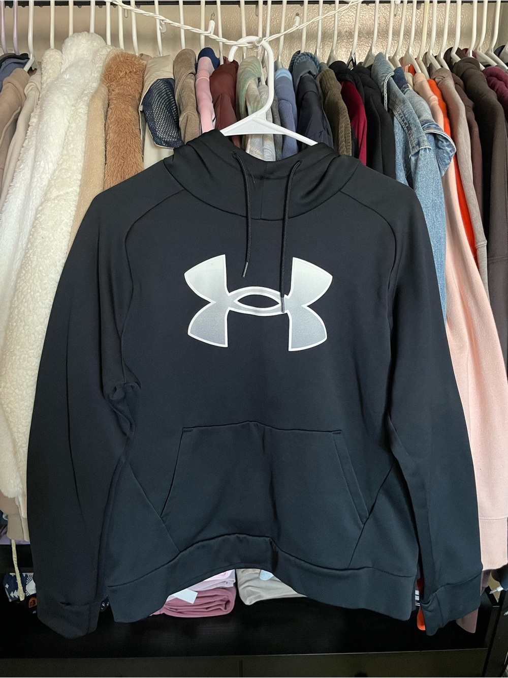 Under Armour Black Hoodie with White Logo